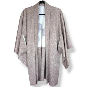 Vintage Silk Pink Floral Haori